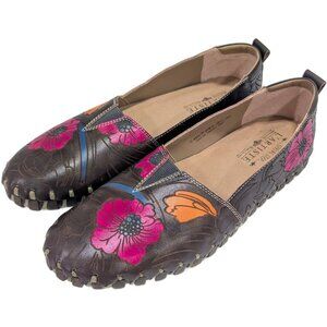 L'Artiste by Spring Step Leather Flats Karalyn Floral EU 41 US 9.5 - 10 New